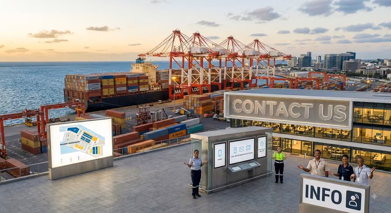 Cargo ship sailing toward the horizon — let's move your business forward